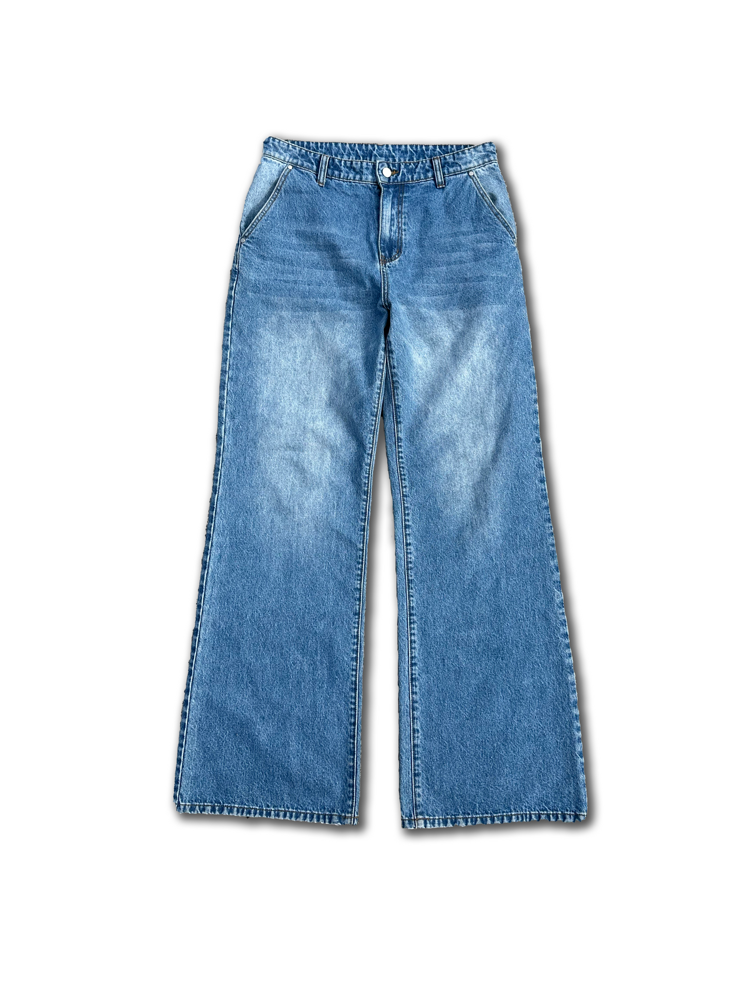 FLARED W4R DENIM PANTS (STONE)