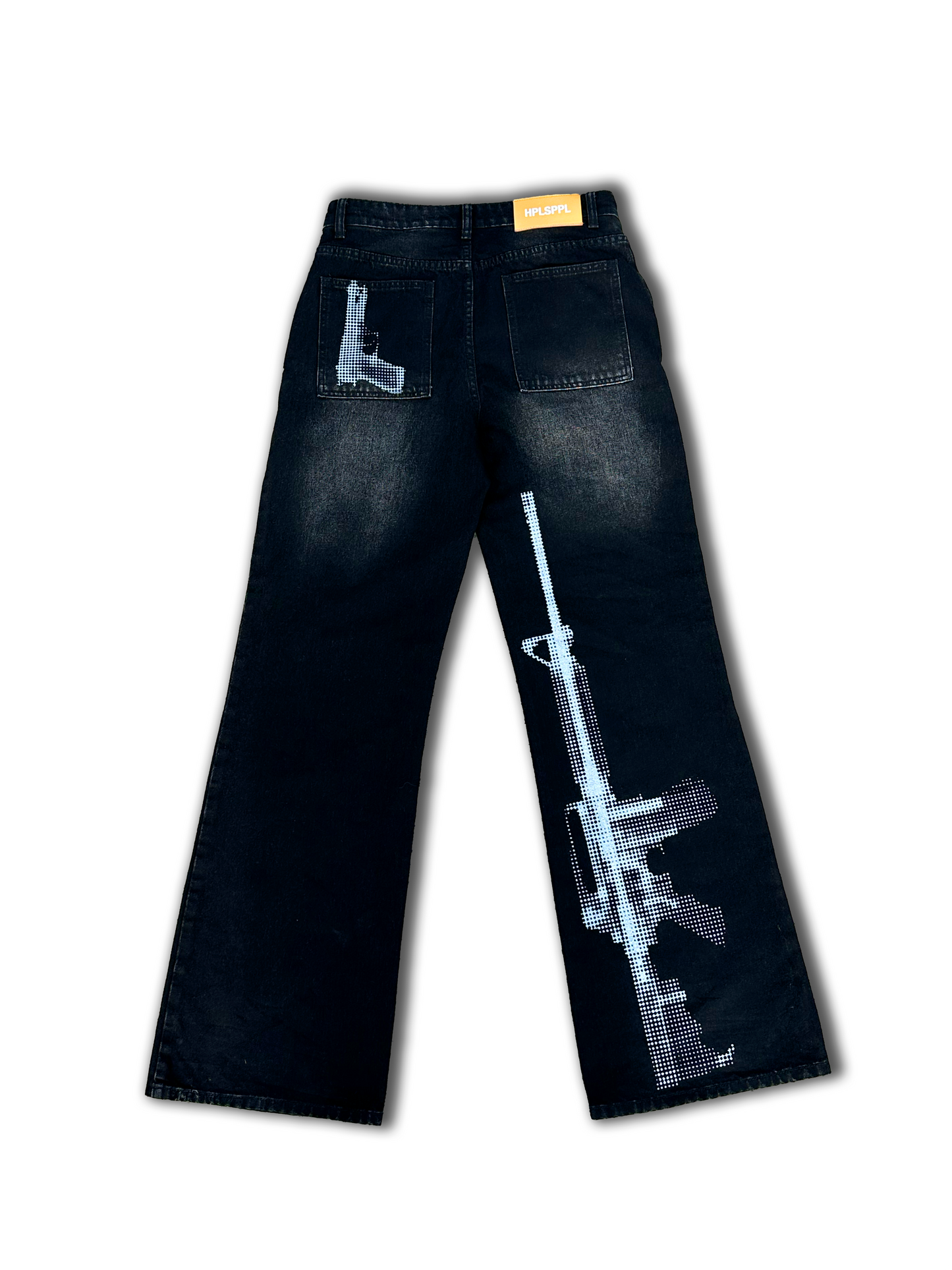 FLARED W4R DENIM PANTS (GRAPHITE)